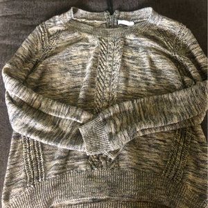 Reitmans Beige and black peppered sweater.